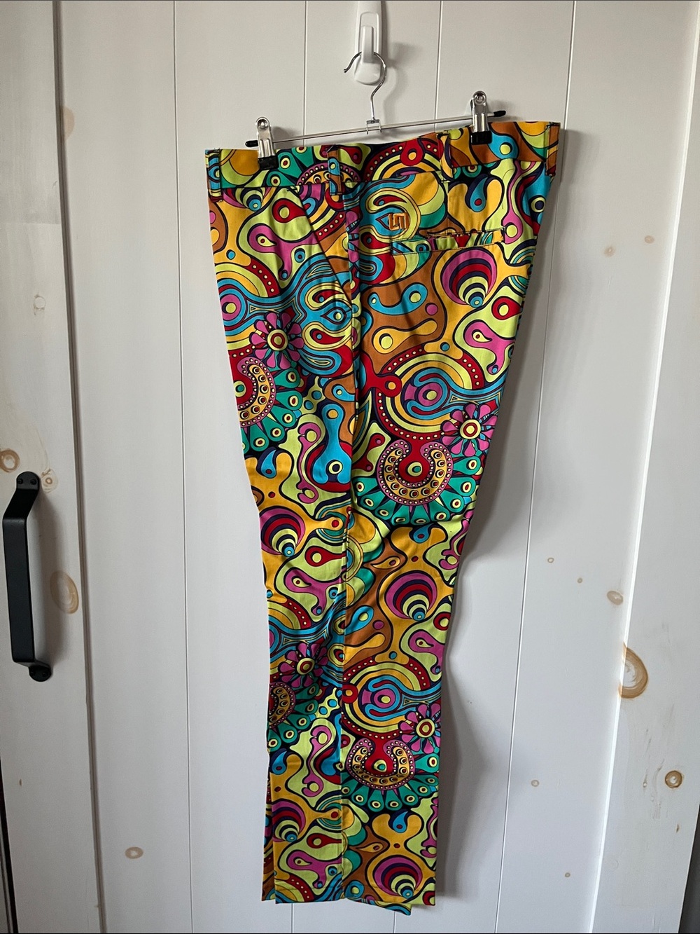 Loudmouth Colorful Yellow, Pink & Turquoise Psychedelic Men’s Chinos